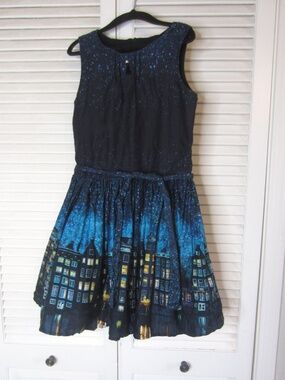 Jottum Netherlands Girls Night Skyline Party Dress - Size 8-9Y